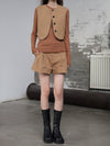 INTO THE EAST 25 Autumn/Winter Grainy Layered Short Casual Pants ITE-E1DGSS027CM20PT-TUO Camel